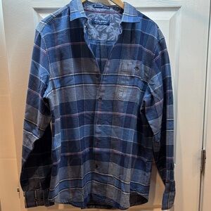Tommy Bahama Blue and White Flannel Shirt